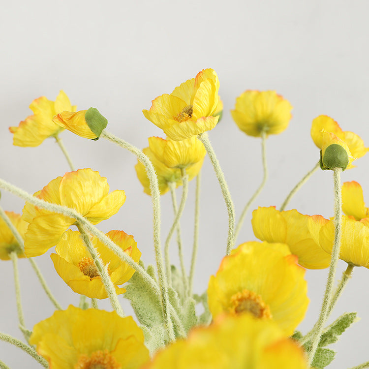 Artificial yellow poppy flowers For vase Table decor Home decor