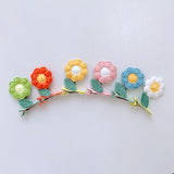 Cozy and Elegant: Knitted Flower Embellishment hair pins for girls