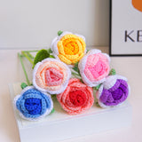 Handmade creative woven flower bouquet Fake roses gift bouquet