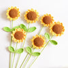 Handmade woven sunflower for bouquet Fake cotton flower olive leaves