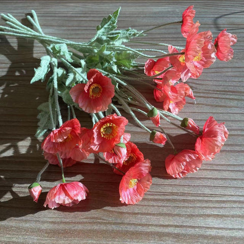 Artificial poppy flowers For vase Table decor Home decor