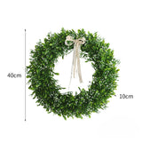 Green Wreath with white flowers