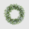 Artificial wreath with blue baby's breath