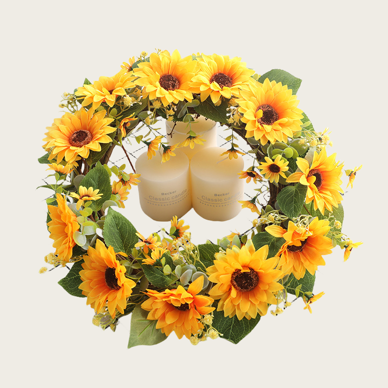 Artificial wreath with Sunflowers