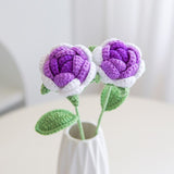 Handmade creative woven flower bouquet Fake roses gift bouquet