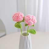 Handmade creative woven flower bouquet Fake roses gift bouquet