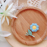 Cozy and Elegant: Knitted Flower Embellishment hair pins for girls